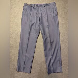 TED BAKER Navy JEFFERSON Flat Front Wool‎ Tailored Leg Pants 38R